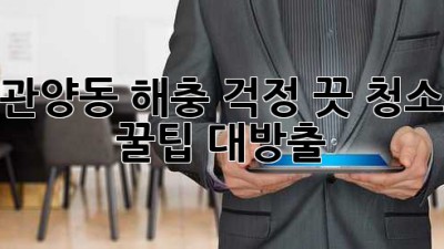 🧹✨ 관양동 해충 걱정 끗! 청소 꿀팁 대방출! ✨🏠